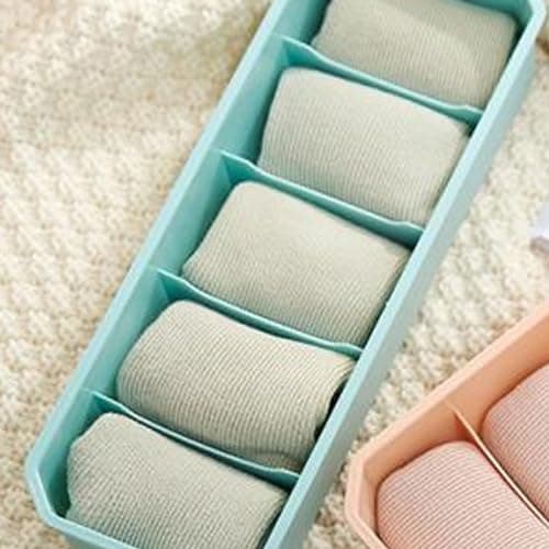 Sxhlseller Portable Plastic Sock Storage Box | Multi-Compartment Underwear Organizer for Drawer Closet Travel, Durable Stackable Sorting Box — view 4