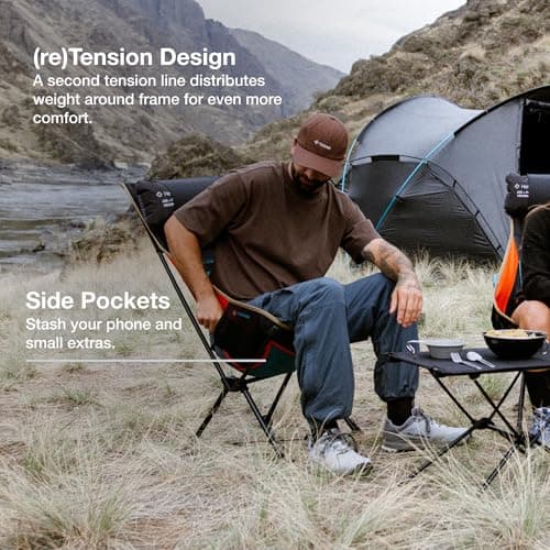 Helinox Sunset Chair (re), Packable Outdoor Furniture, Summer Vacation Holiday Seat, Foldable, Lightweight High-Back Comfort, Sustainable Eco-Friendly Materials, 3.66 lbs(1.6 kg), Blackout Edition — view 5