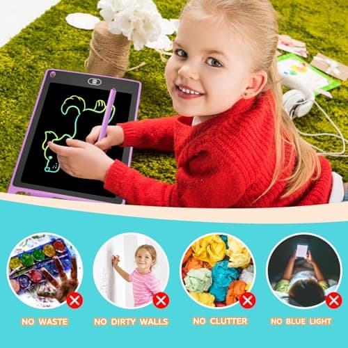 3 Pack 8.5 Inch LCD Drawing Board for Kids, Electight Colorful Writing Tablet Drawing Pad for KidsToys Gifts Learning Educational Toys for 3 4 5 6 7 Year Old Boys Girls Purple Pink Blue — view 4