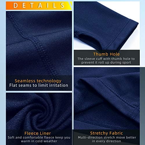 Sillictor Thermal Base Layer Womens Wicking Ski Base Layers with Thumb Hole Long Sleeve Running Top for Sports Gym Hiking Cycling Women Compression Tops High Wicking Breathable Warm 5021 Navy M — view 5