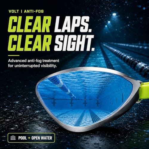 Award-Winning Swimming Goggles | Advanced Anti Fog Treated Lenses | 100% UVA/UVB Protection | 3D Construction | Adjustable Nose Bridge | Scratch Resistant | 180-degree view | Designed For Men & Women — view 2