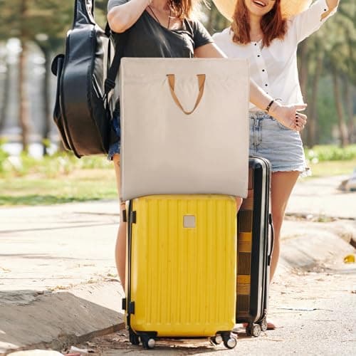 Syeeiex Wedding Dress Bag, Carry On Garment Bag Dress Cover 72 Inch Dress Carrier with Large Pockets & PVC Transparent Window, Breathable Dress Carriers for Women Travel for Wedding and Feast, Cream — view 6