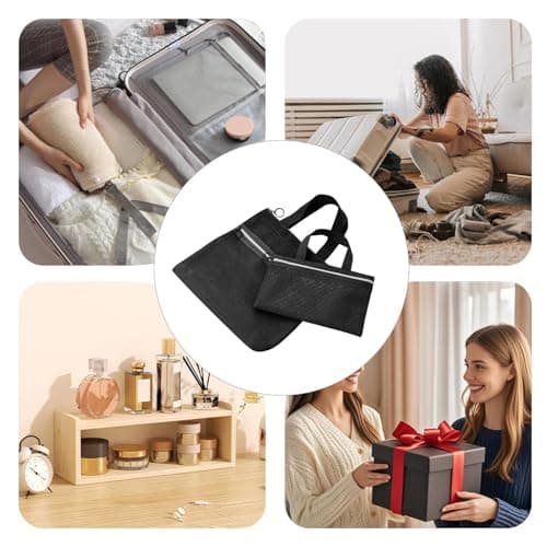Gauze Bags | 2 Piece Set with Zipper Organizer for Toiletries,Mesh Shower Bag | For Fitness Camping Student Room University Room Cruise Shampoo Sunscreen and Makeup and, Black, verwijzen naar de — view 4