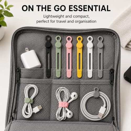 12 Pack Reusable Cable Ties in 6 Colours, 2 of Each — view 5