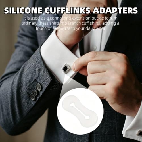 YNGSWIO 10Pcs Cufflink Adapters, for Men Shirt Suit Invisible Cufflinks — view 6