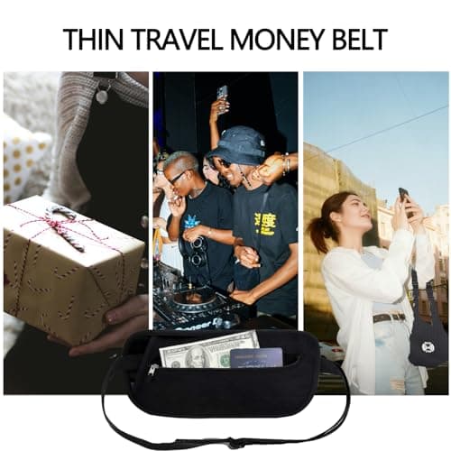 Money Belts for Travel Hidden Women Men with 2 Pockets RFID Blocking — view 6
