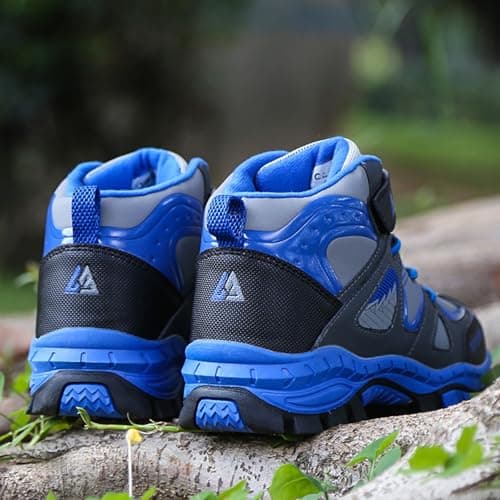 Unitysow Boys Trekking & Hiking Footwear Kids Walking Boots Waterproof Trainers Running Shoes Outdoor Camping Climbing Shoes Junior Sneakers,Blue,2 UK — view 2