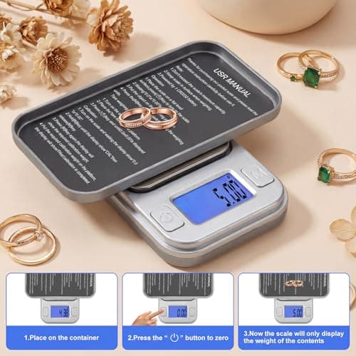 Mini Scales 0.01g/200g, Diyife Portable Precision Small Scale 8 Units, Jewellery Scales with Storage Case, Auto-Off, Backlit Lcd, Tare, Digital Pocket Scales for Gold, Gem, Medicine (Silver) — view 5