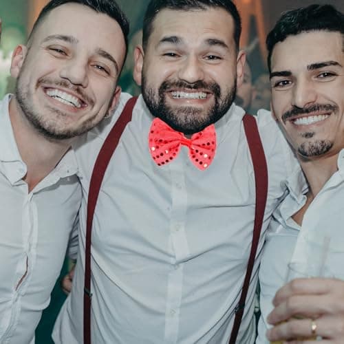 HINTRMENT Flashing LED Bowtie 2pcs Non-woven Fabric with 4 Leds and Battery Pack for Dance Party and Festival Costume Decoration — view 5