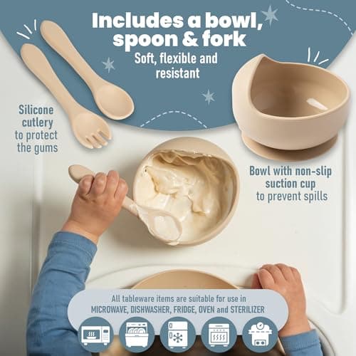 Baby Weaning Set - Silicone Baby Feeding Set with Bag for Travel or Storage at Home - Baby Fruit Feeder and Baby Bottle with Spoon Included — view 3