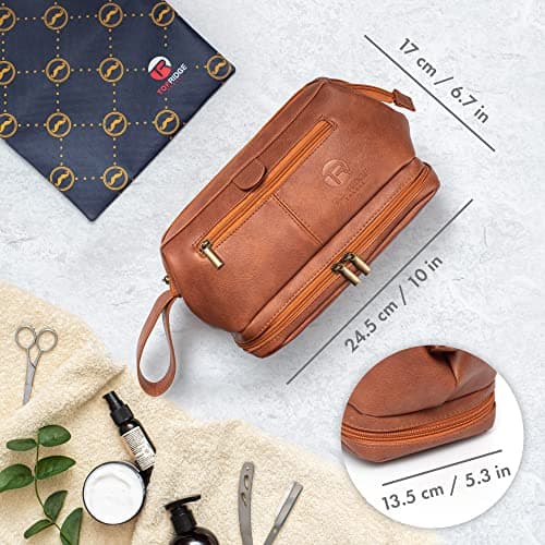 Toiletry Bag for Men with Pack Pouch | Toiletries Bag Organiser | Multiple Compartments | Men's Wash Bag for Toiletries, Cosmetics Travel Kits | Gift for Men — view 6