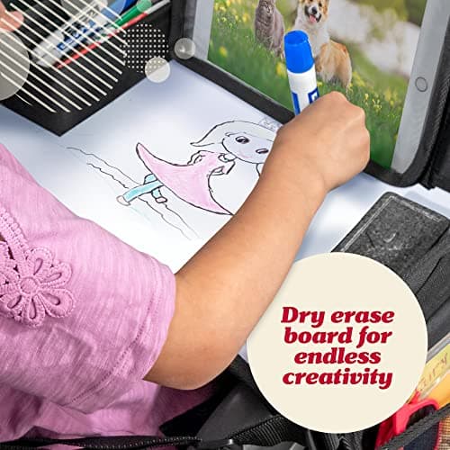 Lusso Gear Kids Travel Tray for Toddler Car Seat, Travel Tray for Kids Car Seat, Lap Tray for Airplane, Kids Travel Desk Accessories, Carseat Table Tray for Kids Road Trip Activities (Unicorn) — view 6