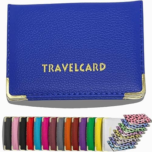 HITHIKA - New Leather Oyster Travel Card Bus Pass Holder Wallet Rail Card Cover CASE (Blue)