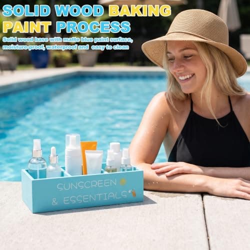 Wood Beach Storage Basket with 3 Compartment — view 6