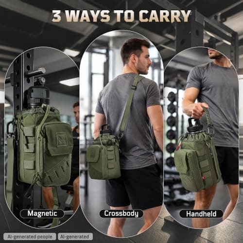 Magnetic Gym Bag with Water Bottle Holder Fits 1-2L Bottles — view 5