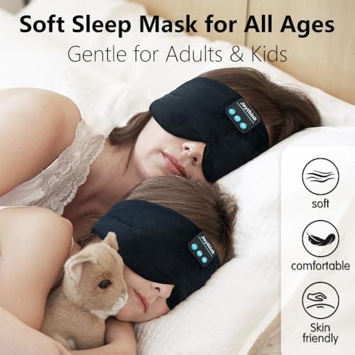 Joythink Bluetooth Headphones Sleep Mask Sleep Mask Silk Wireless Headphones Sleep Aids Eye Cover Lightweight Ergonomic Technology Gadgets for Adults Women Men — view 2