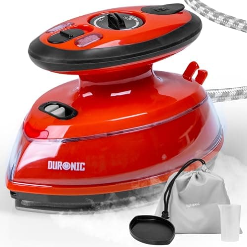 Duronic Travel Iron SI3 RD 400W Mini Irons with Dual Voltage, Variable Temperature Portable 35ml Red Steam Iron for Holiday Quilting Crafts Compact Design for Travelling — view 2
