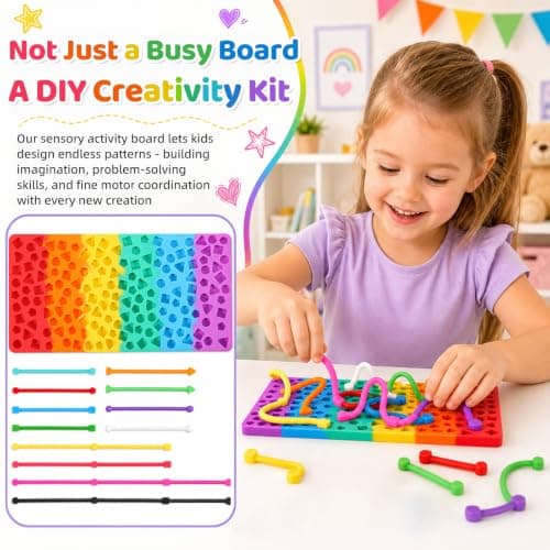 Yaskyly Sensory Activity Board Toy Gift for Kids & Adults, Silicone Fidget Toy for Travel Airplane Car, Quiet Busy Board for Autism ADHD Anxiety Relief for 3 4 5 6 7 8+ Boys Girls — view 3