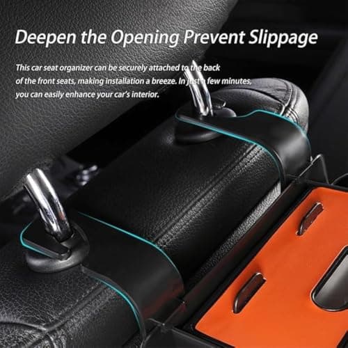 AMSLSIU Car Headrest Safe Box Car Organizer For Travel,orange — view 5