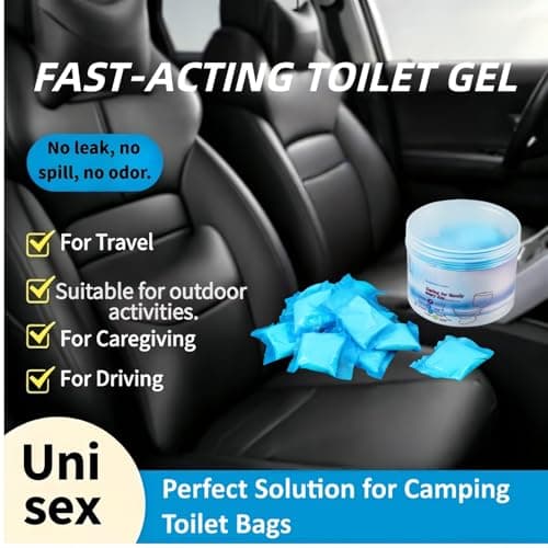 20PCS Portable Toilet Gel with Absorbent Crystals & Powder,Fast-Acting Camping Toilet Gel for Outdoor Car Survival Kits,Odor Control Toilets Bags,Camping Toilets Absorbent Powder — view 3