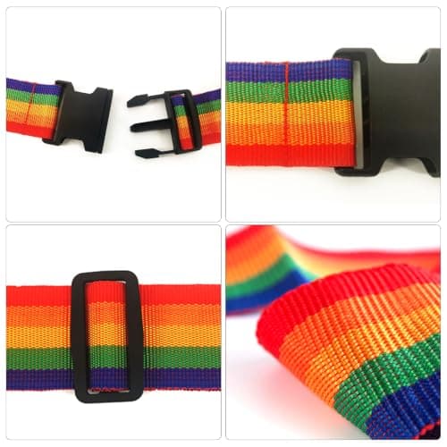4 Pack Adjustable Luggage Straps, Suitcase Belts with Quick Release Buckles for Travel — view 5