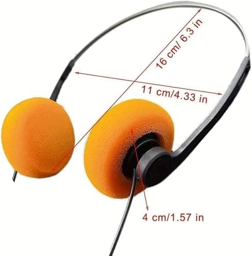 2 Pcs Black Retro On Ear Headphones, Lightweight Portable Headphone with Adjustable Headband, Wired Stereo Headphones, Over-Ear — view 4