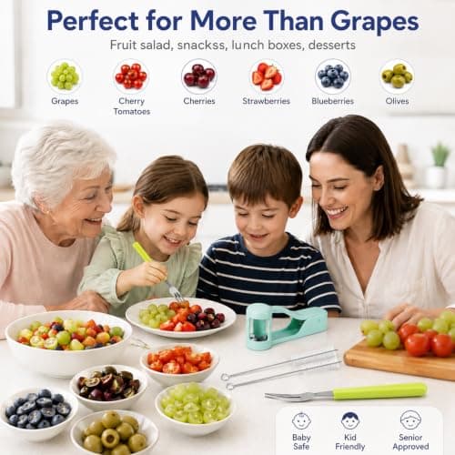 2Pcs Grape Cutter for Toddlers, Grape Slicer, Stainless Steel — view 3