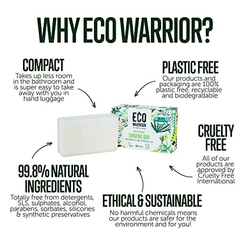 Eco Warrior Shaving Soap Bar for Men & Women, Bergamot & Lime, Vegan, 100g — view 4