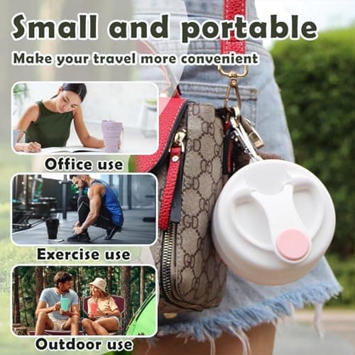 MORAINJAY Collapsible Coffee Cup with Lids,20oz/600ml Black Silicone Portable Reusable Coffee Mug,Foldable Camping Travel Cup Fits in Your Pocket(Collapses to 7cm) — view 5