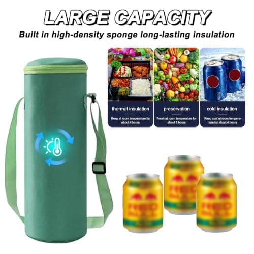 WSXQAZ Wine Cooler Bag, Water Bottle Carrier Bag with Shoulder Strap Insulated & Padded Portable Sports Water Bottle Bags Insulated Bottles Cool Bags for Men Women Hiking — view 4