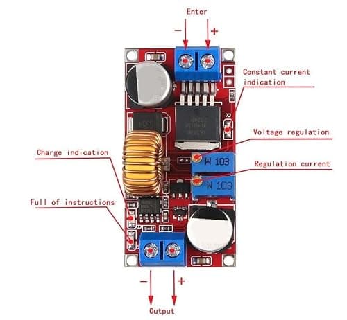 JZK 2Pcs XL4015 Max 5A DCto DC Adjustable Buck Converter 4-38V to 1.25-36V, High power LED constant current driver module, XL4015E1 DC Step Down Power Supply Voltage Regulator Module — view 4