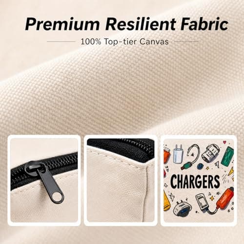 Solvio 2 Pack Multi-Use Zipper Pouch, Portable Travel Organizer Bag for Charger Cables, Tech Accessories, Cosmetics and Toiletries, Ideal Holiday Gifts for Women and Men — view 3