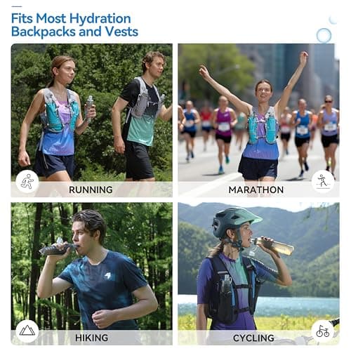 MARCHWAY Soft Hydration Flask with Wide Mouth, 300ml/500ml Collapsible TPU Water Bottle, Leakproof Portable Flexible for Running, Hiking, Cycling, Climbing, Gym, Travel (2pcs Grey 500ml) — view 6