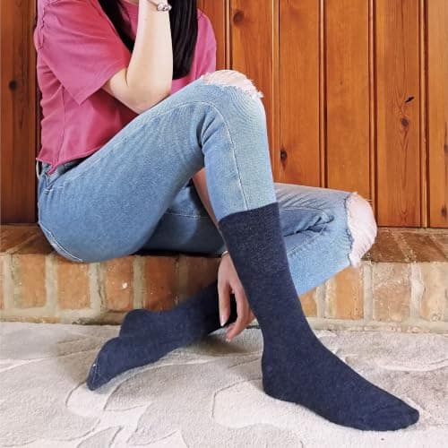 3 Pack Ladies Thin Wide Top Non Elastic Thermal Diabetic Socks for Poor Circulation (4-8 UK, THRDIAL05) — view 3