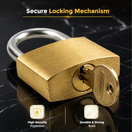 Pack of 6 Mini Brass Padlocks with Keys Small Keyed Locks Set Including 3 Sizes 25mm, 30mm & 40mm Each 2X | Durable Brass Locks for Luggage Diaries Cabinets — view 5