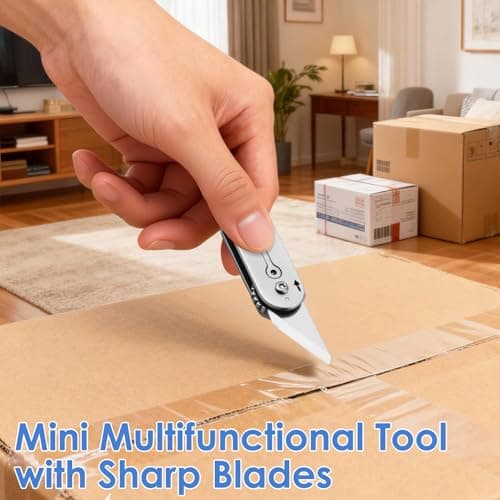 Multi Mini Pocket Box Opener, Small Pocket Multi Tool, Folding Utility Multitool, Titanium Box Tool, EDC Gadgets Outdoor Camping, DIY, Gift for Men (2) — view 6