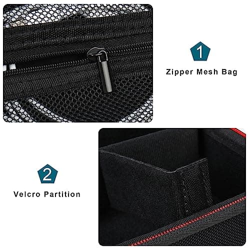 Canboc Carrying Camera Case for Sony ZV-1/ ZV-1 II/ZV-1F Vlog Digital Camera & Vlogger Accessory Kit Tripod, Travel Storage Bag with Strap, Mesh Pocket fit Cable, Black (Case Only) — view 6