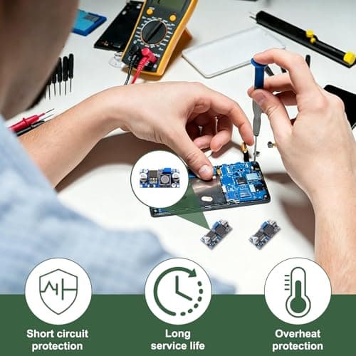 6 Pack DC to DC Voltage Regulator Buck Converter, Step Down Voltage Regulator 3.2V-40V Input to 1.25V-35V Output 3A Max High Efficiency Power Supply Module for DIY Electronics Projects — view 4