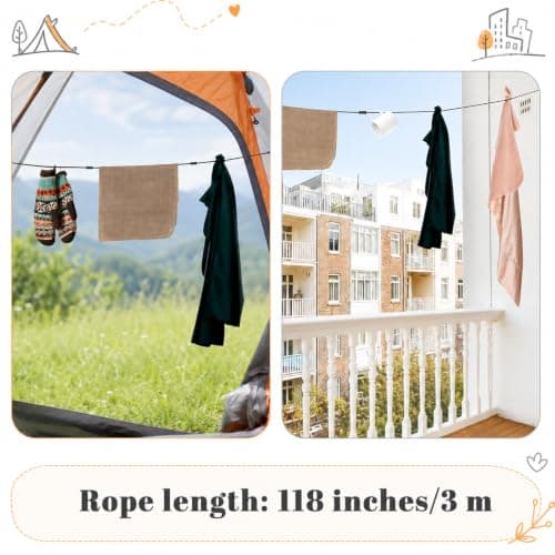 Portable Clothesline Travel Retractable Clothesline Elastic Washing — view 5