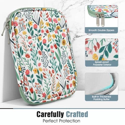 TiMOVO 6-7 Inch eReader Sleeve, Flowers — view 4