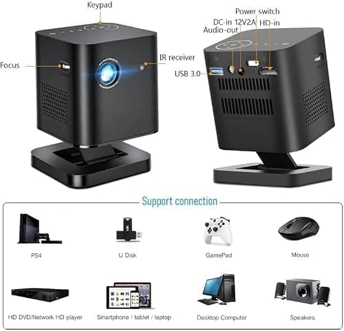 3d 4k Cinema Home Theater 1080p Smart Android Wifi Video Outdoor Led Dlp Mini Por Pocket Projector — view 6