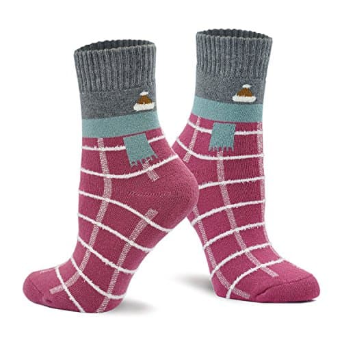 Ladies Womens Thick Winter Thermal Socks Cotton Crew Novelty Socks Casual Cartoon Socks, UK women s shoe 3-10, Dark Colour - 4 Pairs — view 4