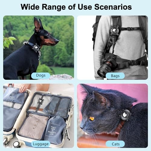 Compatible with AirTag Dog Collar Holder, Waterproof Dog Airtag Holder, Anti-lost Shock Resistant Mini Air Tag Holder, Hard TPU Full Protection Airtag Case for Backpack,Luggage,Cat,Dog Gps Tracker — view 6