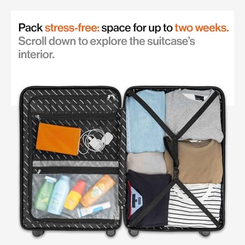 Polycarbonate XL Suitcase Large 77cm - 158cm Linear Dimensions - 20kg Suitcase Including TSA Lock, Hard Shell, Travel Case — view 3