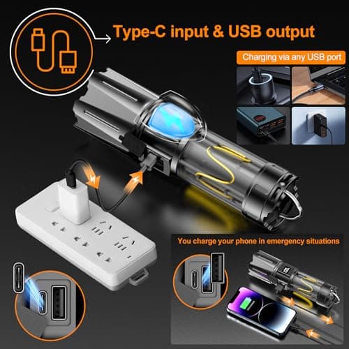 Relybo Torches Led Super Bright Rechargeable 1000000 Lumen Long Lasting 40H — view 6
