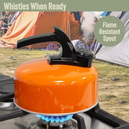 Milestone Camping 63970 1L Whistling Camping Kettle/Durable and Lightweight/Pouring Spout and Heat-Resistant Handle/Ideal for Camping, Fishing, Workshops and Garages — view 6