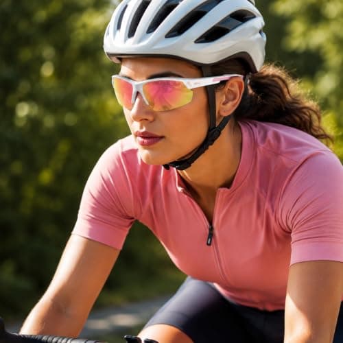 Zcbzbn Polarized Cycling Glasses,Running Fishing Driving Hiking Ski Bike Glasses, Sports Sunglasses Outdoor for Men Women Youth,Safety Goggles UV400 Protection (Pink) — view 3