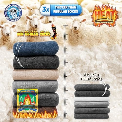 SOXCO Thermal Socks for Men & Women - Winter Heat Socks, Pack of 6 Pairs, 6-8 — view 4