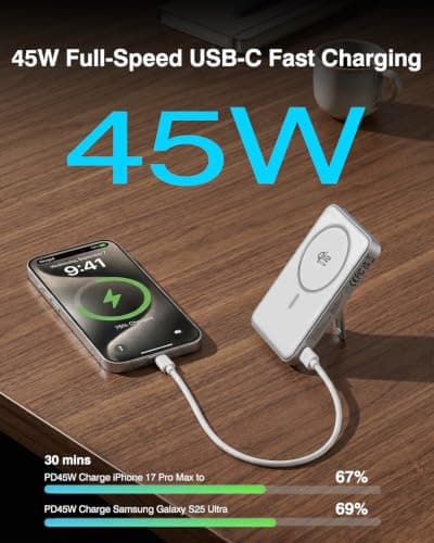 Qi2.2 25W Wireless Power Bank 10000mAh, Magnetic Charger for MagSafe — view 3