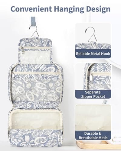 Narwey Travel Hanging Toiletry Bags for Women, Wash Bag for Toiletries — view 4